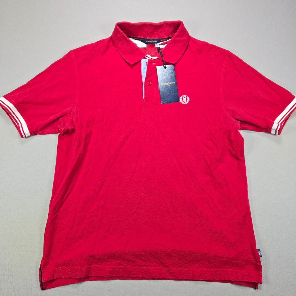 Henri Lloyd Norbit Polo Shirt Red Pique Crest Logo Mens Size M M32085 NEW